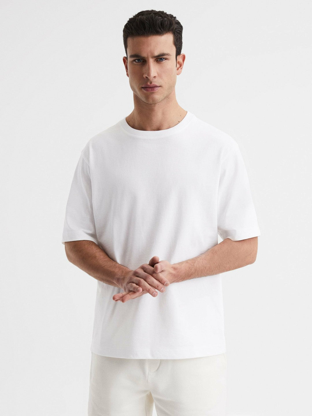 Reiss | Oversized Garment Dye T-Shirt in White