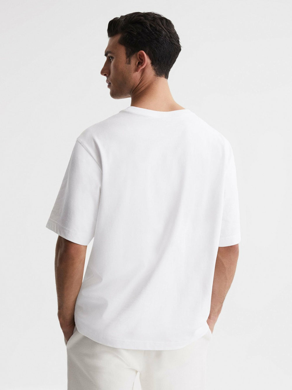 Reiss | Oversized Garment Dye T-Shirt in White