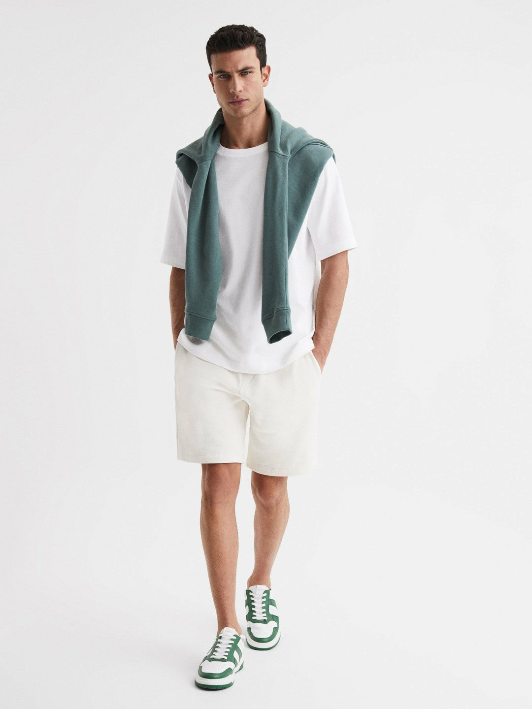 Reiss | Oversized Garment Dye T-Shirt in White