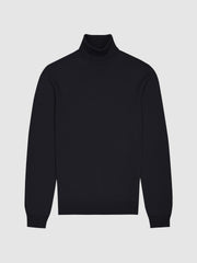 Reiss | Slim Fit Merino Wool Roll Neck Jumper in Navy