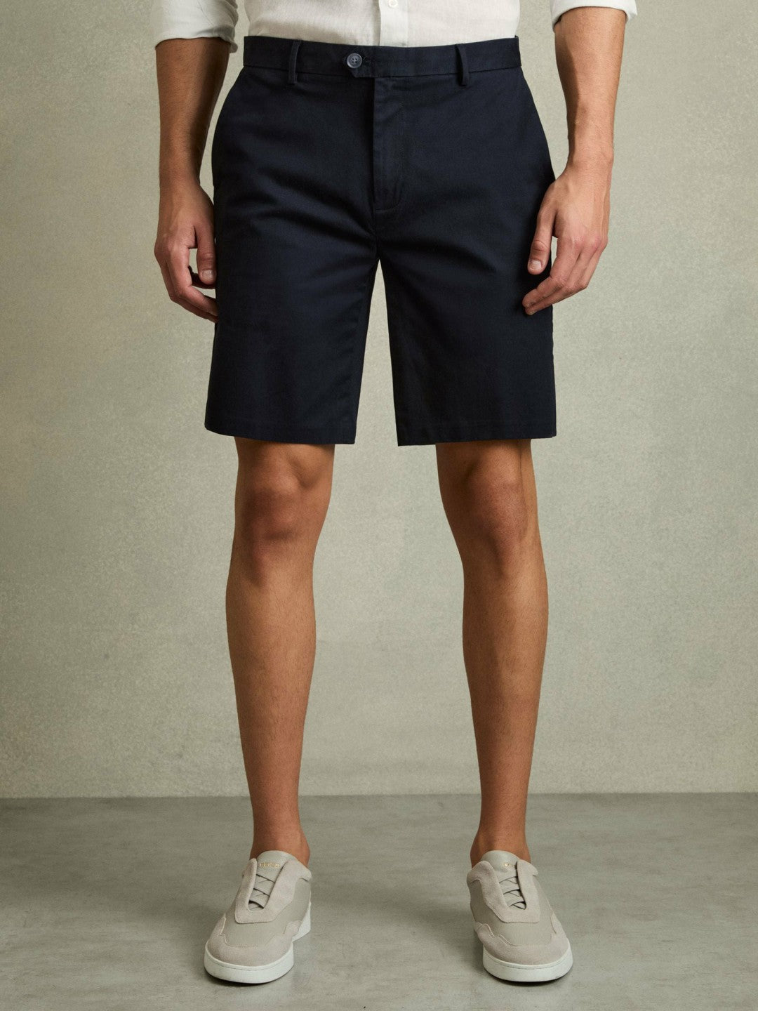 Reiss | Cotton Chino Shorts with Stretch in Navy