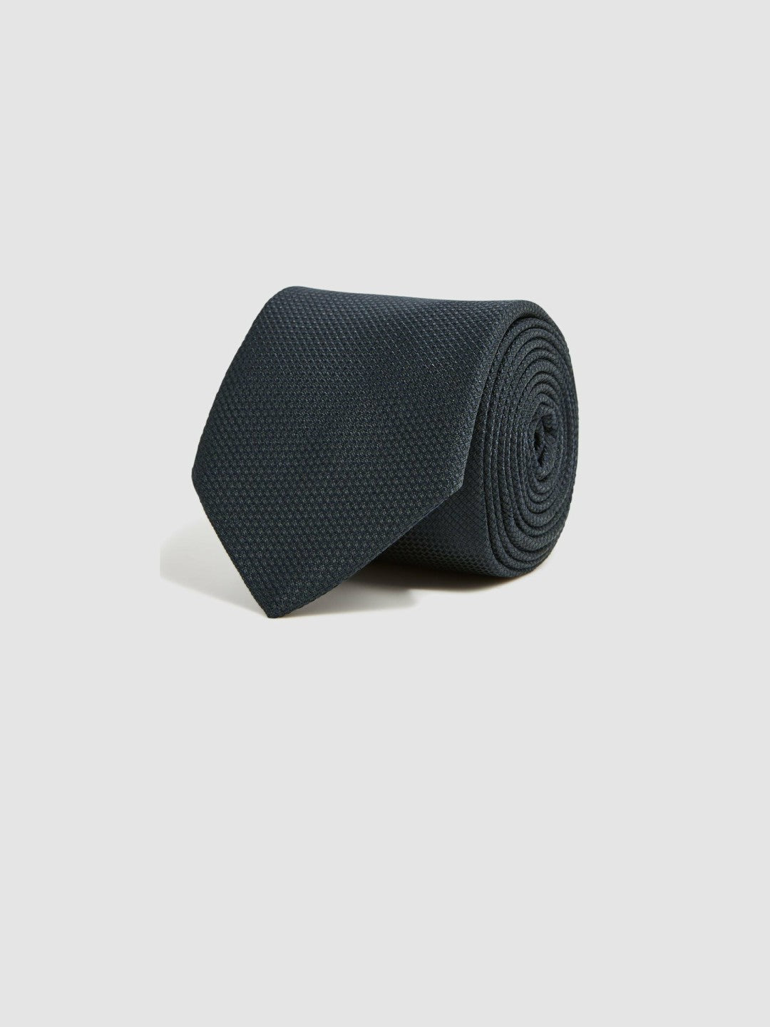 Reiss | Textured Silk Blend Tie in Navy
