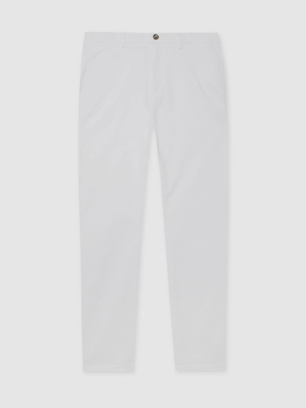 Reiss | Slim Fit Washed Cotton Blend Chinos in White