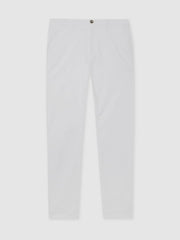 Reiss | Slim Fit Washed Cotton Blend Chinos in White