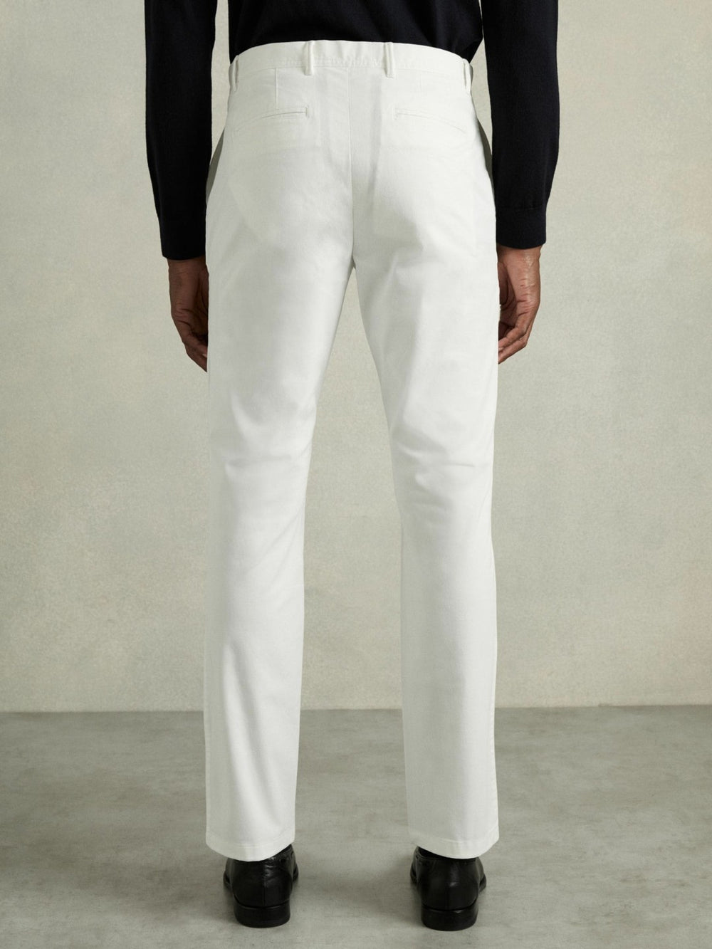 Reiss | Slim Fit Washed Cotton Blend Chinos in White