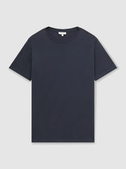Reiss | Cotton Crew Neck T-Shirt in Airforce Blue