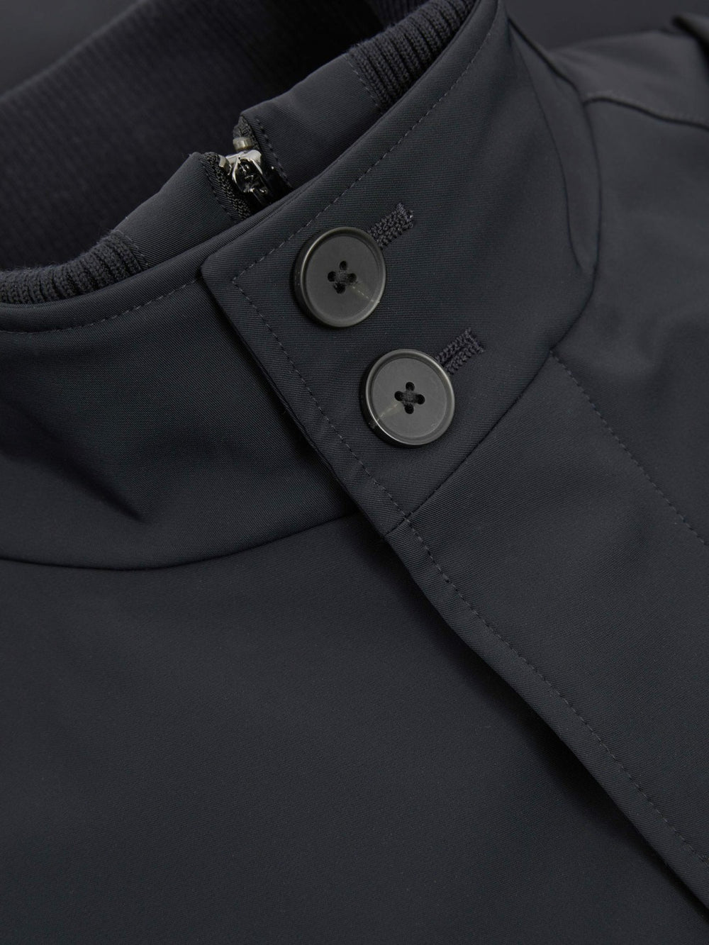 Reiss | Hybrid Removable Funnel Neck Overcoat in Navy