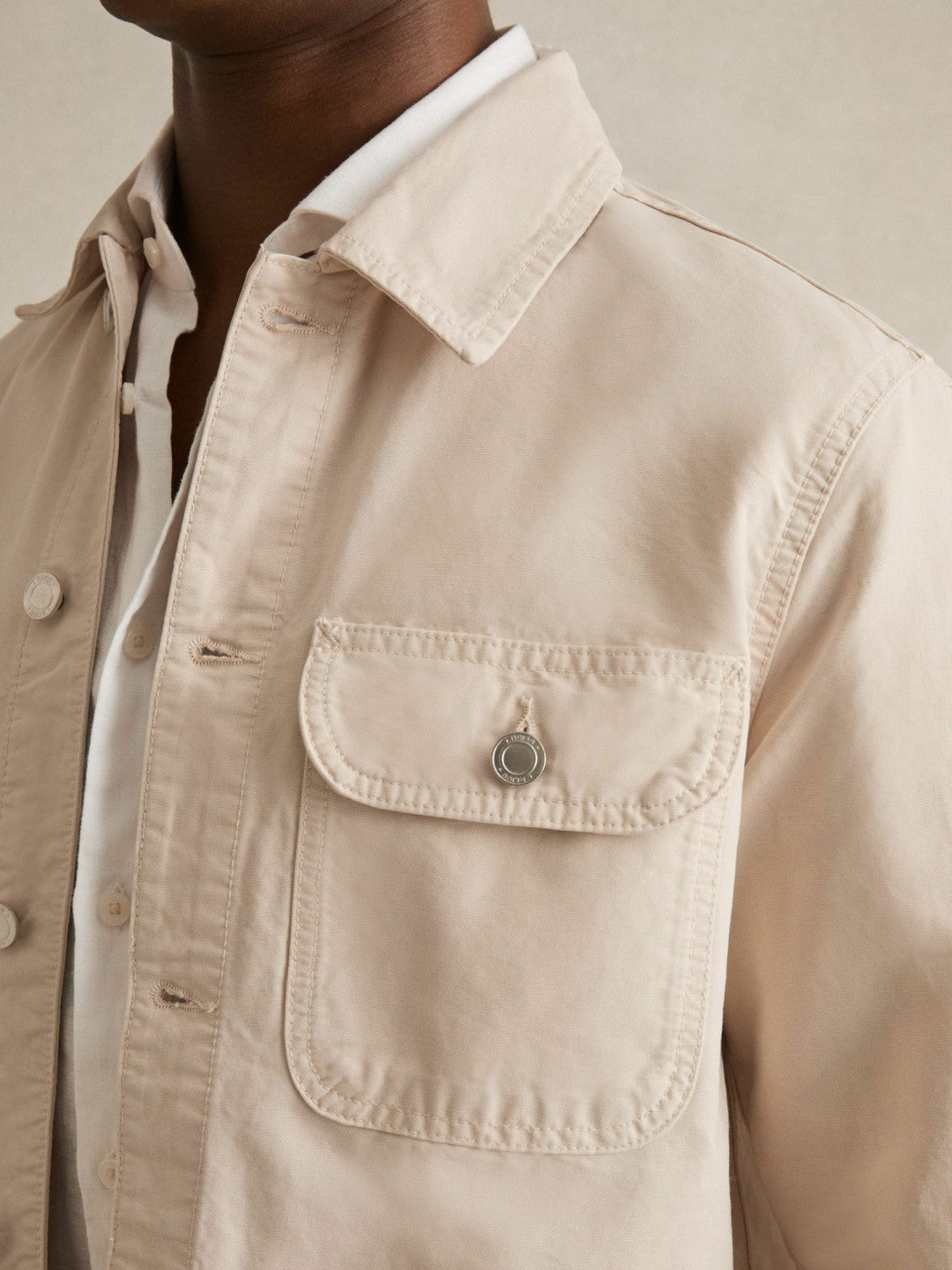 Reiss | Cotton Worker Jacket in Stone