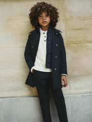Reiss | 9-13 yrs Gabardine Coat with Removable Gilet in Navy