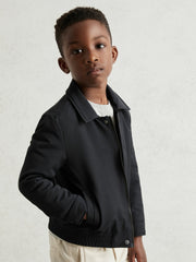 Reiss | 13-14 yrs Zip Through Harrington Jacket in Blue