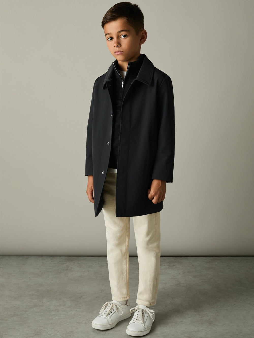 Reiss | 3-9 yrs Gabardine Coat with Removable Gilet in Navy