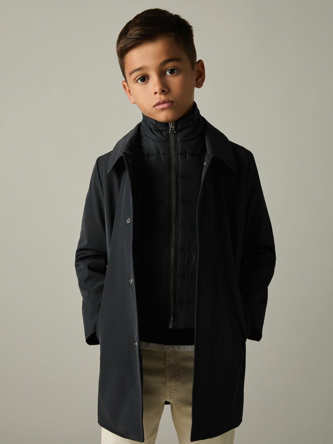 Reiss | 3-9 yrs Gabardine Coat with Removable Gilet in Navy