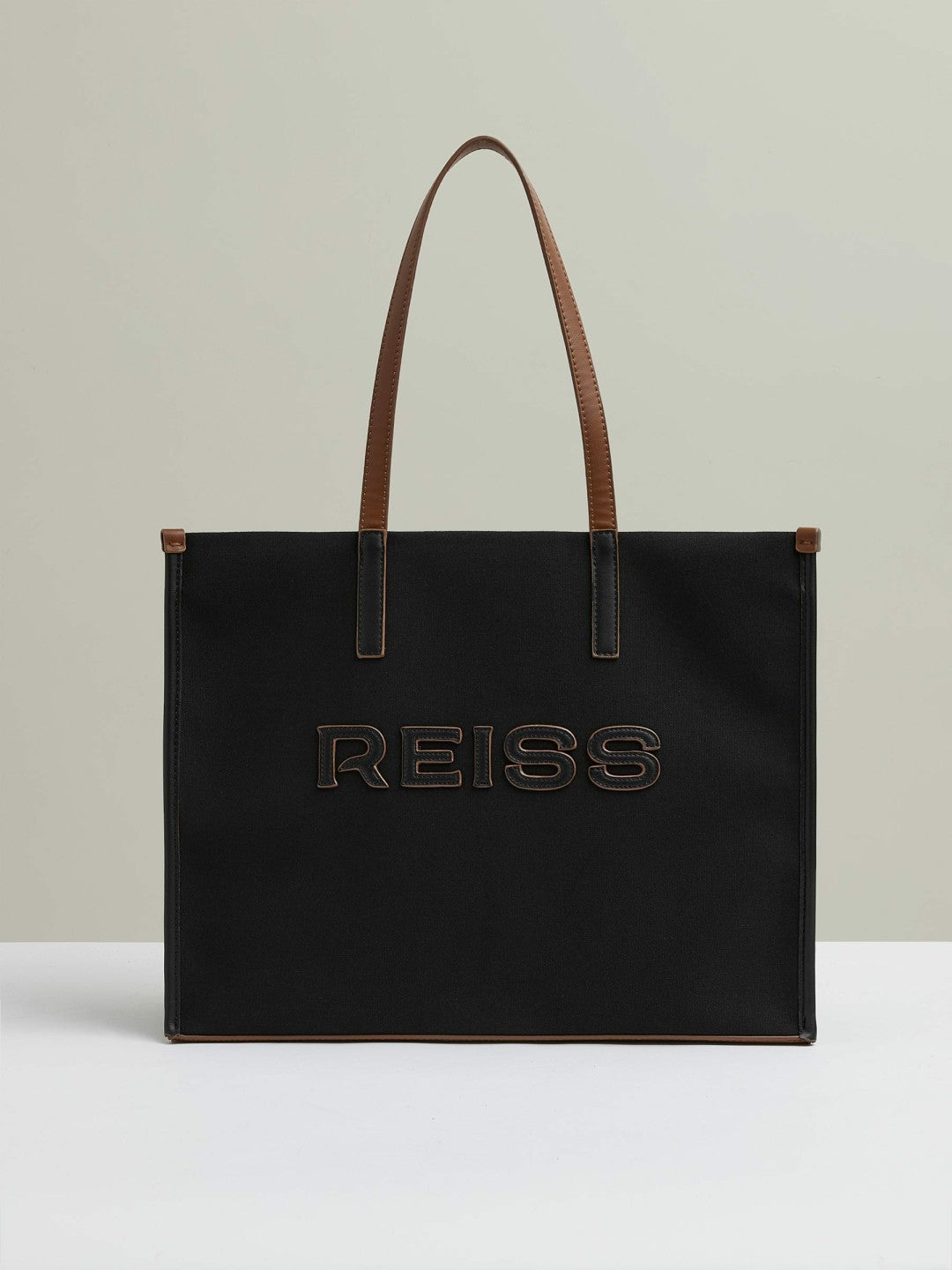 Reiss | Canvas Logo Tote Bag in Black