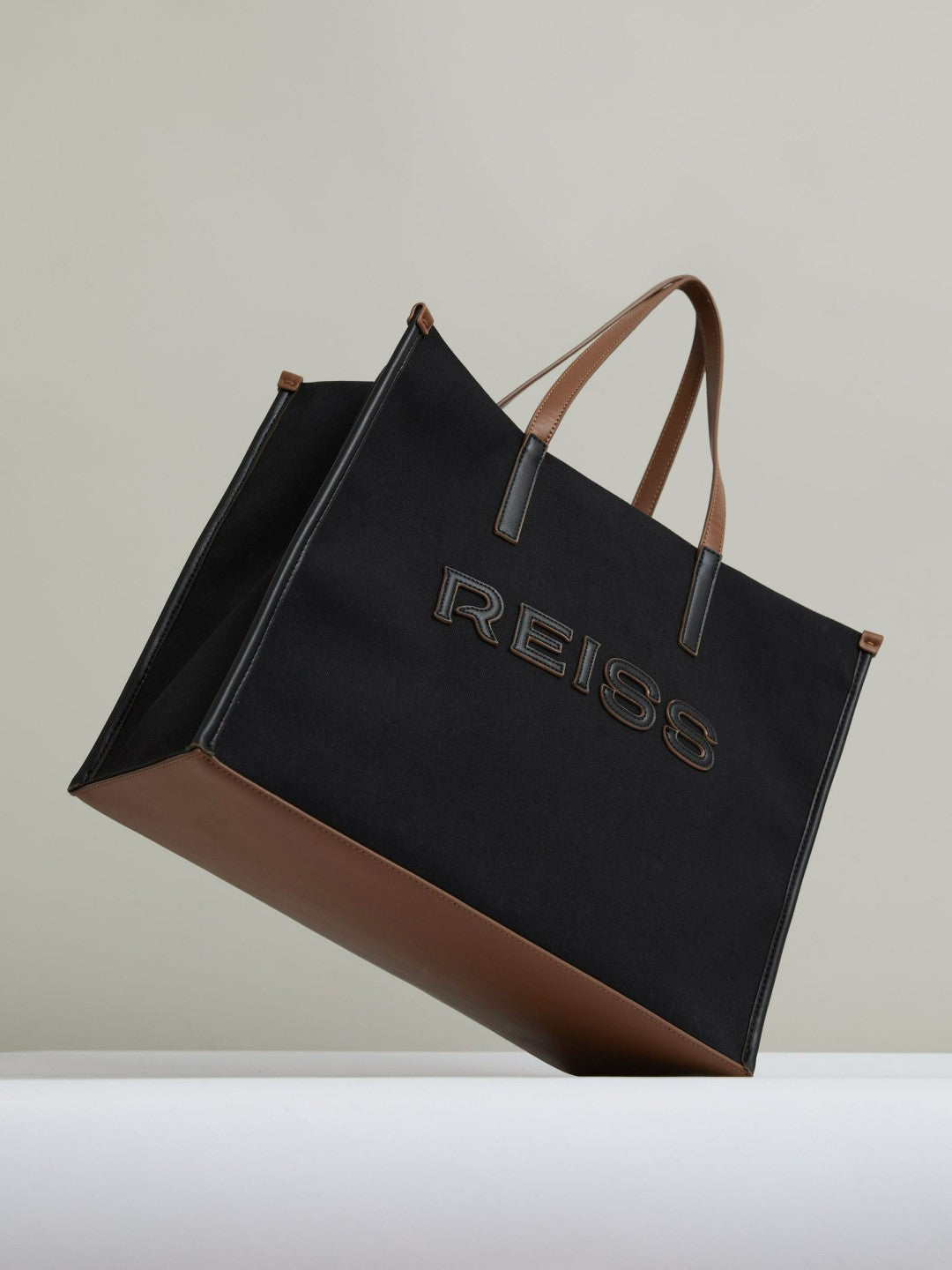 Reiss | Canvas Logo Tote Bag in Black