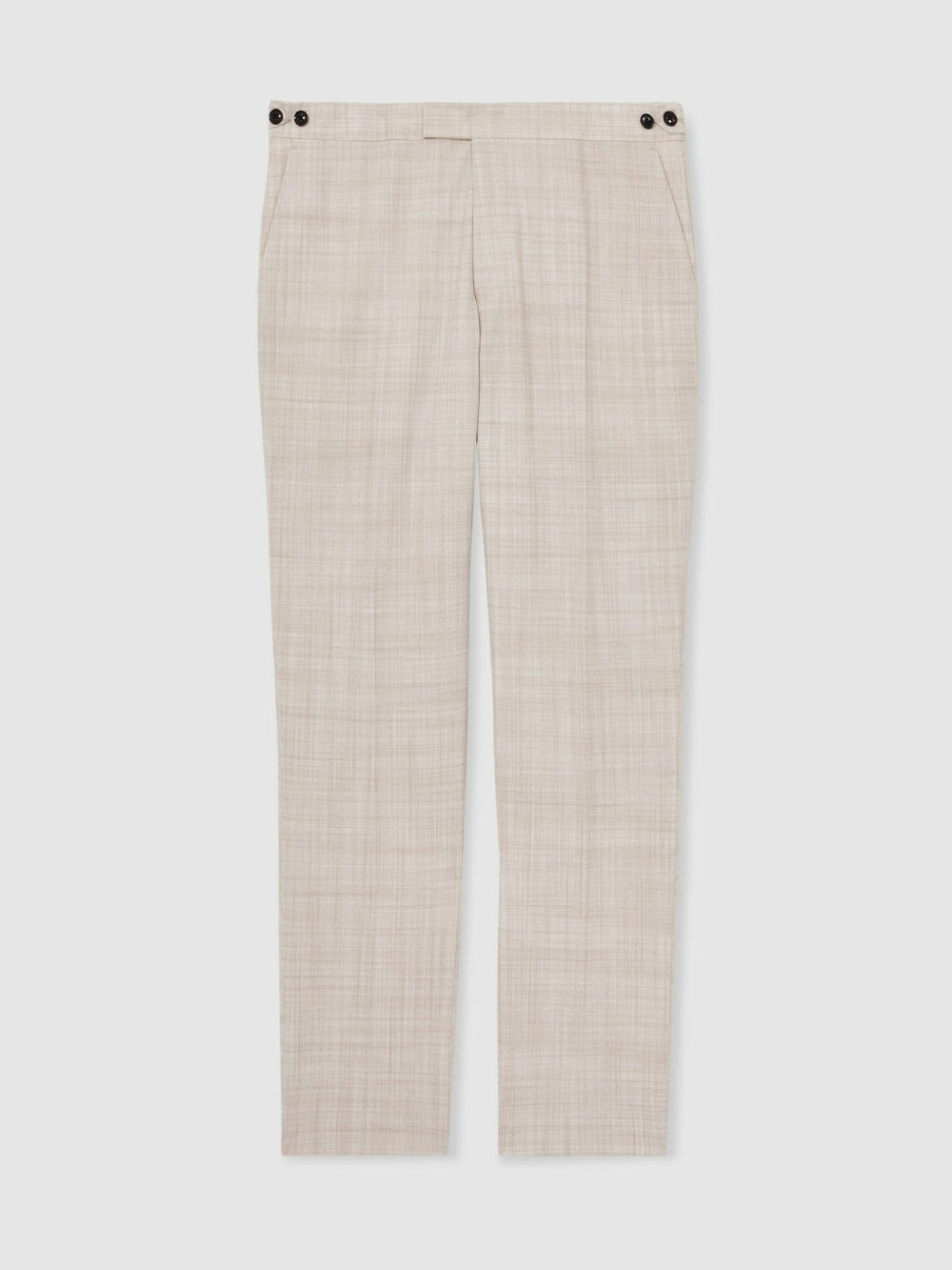 Reiss | Check Regular-Fit Suit Trousers in Stone