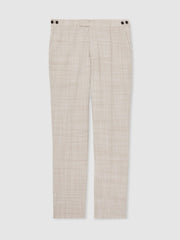 Reiss | Check Regular-Fit Suit Trousers in Stone