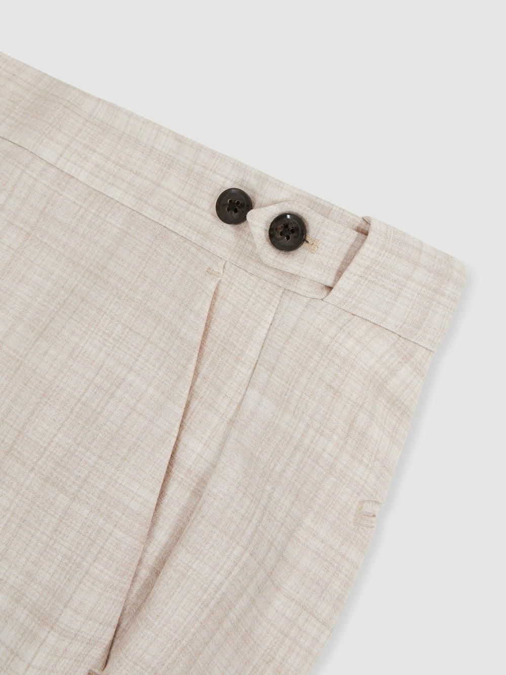 Reiss | Check Regular-Fit Suit Trousers in Stone