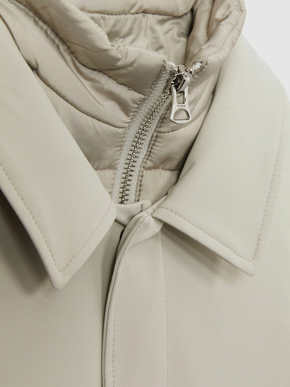 Reiss | 13-14 yrs Gabardine Coat with Removable Gilet in Stone