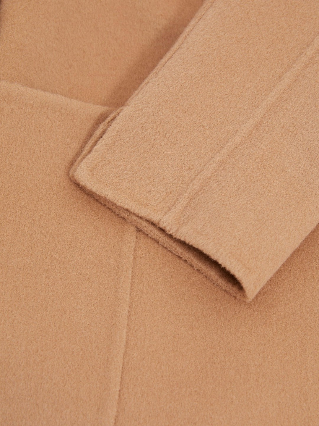 Reiss | Wool Blend Double Breasted Blindseam Coat in Light Camel