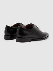Reiss | Leather Brogue Detail Lace-Up Shoes in Black