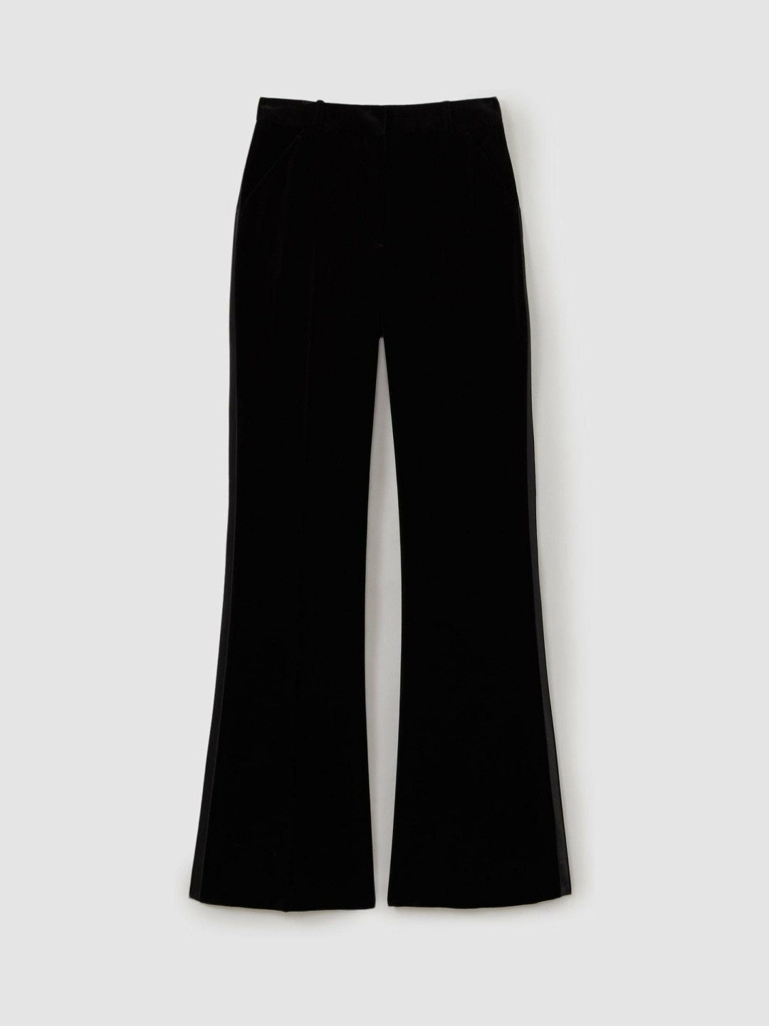 Reiss | Velvet Flared Suit Trousers in Black