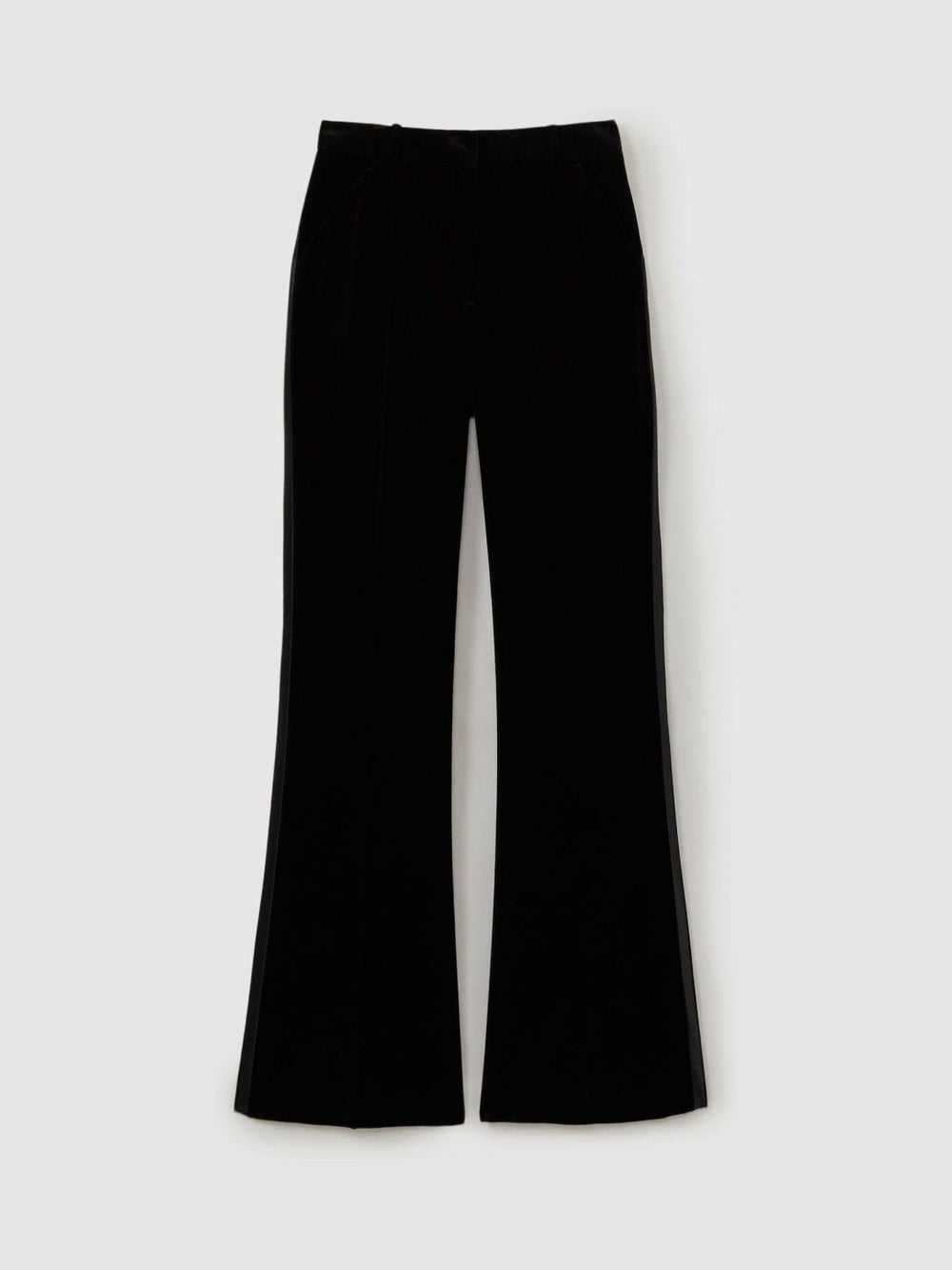Reiss | Velvet Flared Suit Trousers in Black