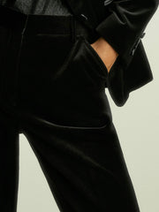 Reiss | Velvet Flared Suit Trousers in Black