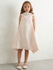 Reiss | 3-9 yrs High-Neck Drape Back Dress in Pink