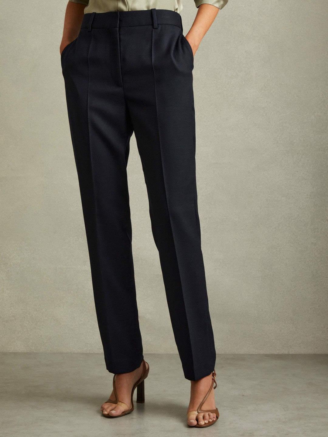 Reiss | Textured Slim Fit Suit Trousers in Navy