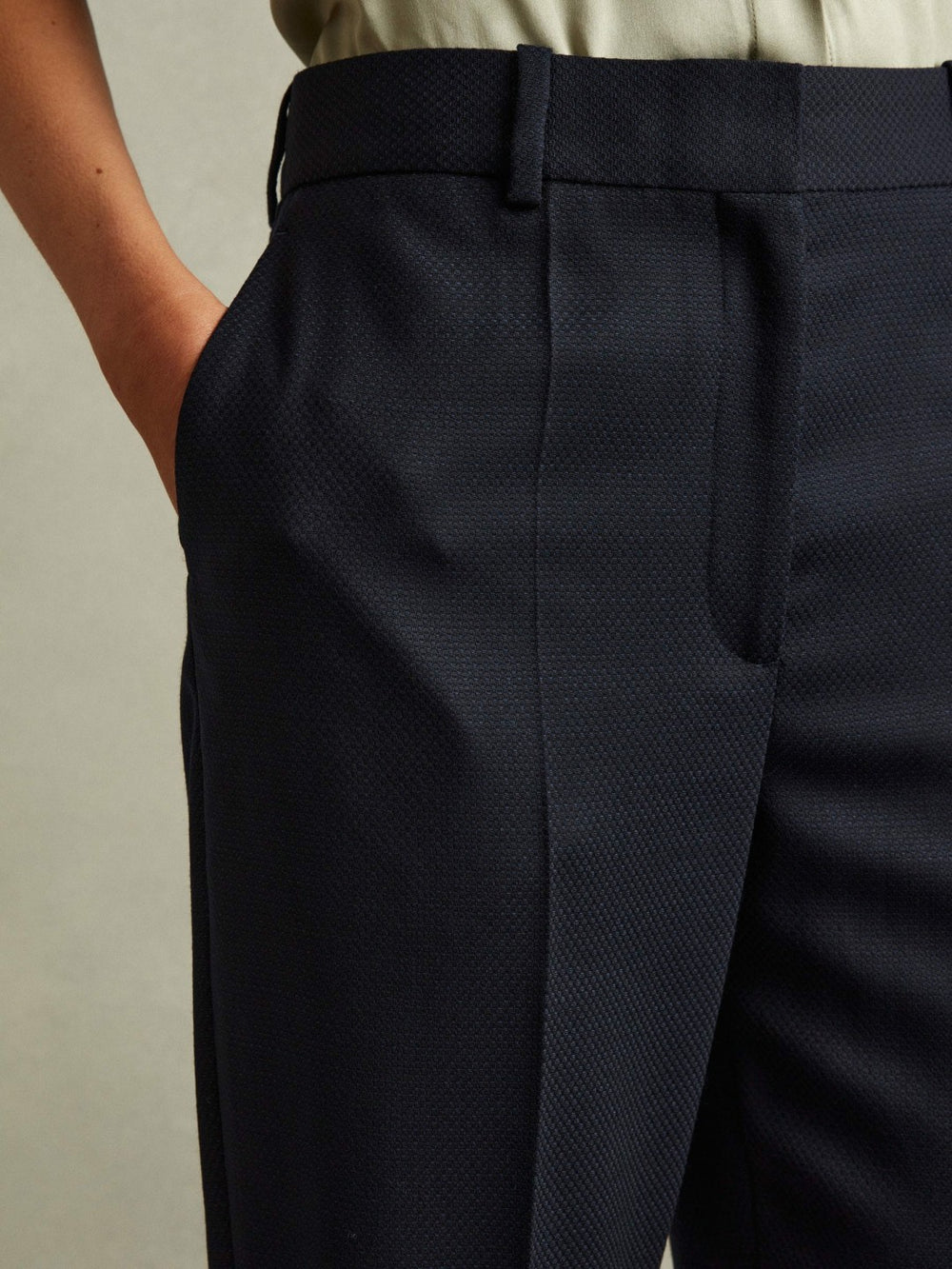 Reiss | Textured Slim Fit Suit Trousers in Navy