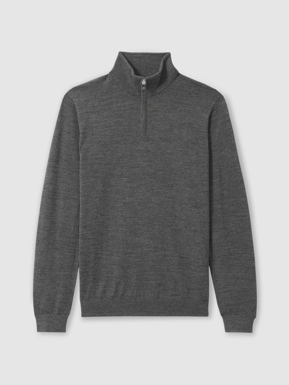 Reiss | Merino Wool Half-Zip Jumper in Derby Grey Marl
