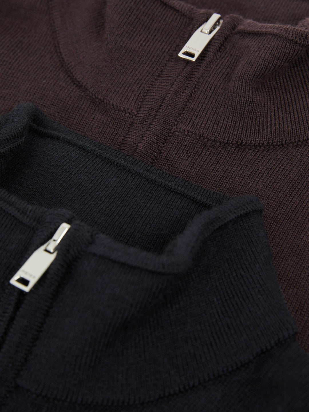 Reiss | 9-13 yrs Two Pack Of Merino Wool Zip-Neck Jumpers in Navy/Dark Bordeaux