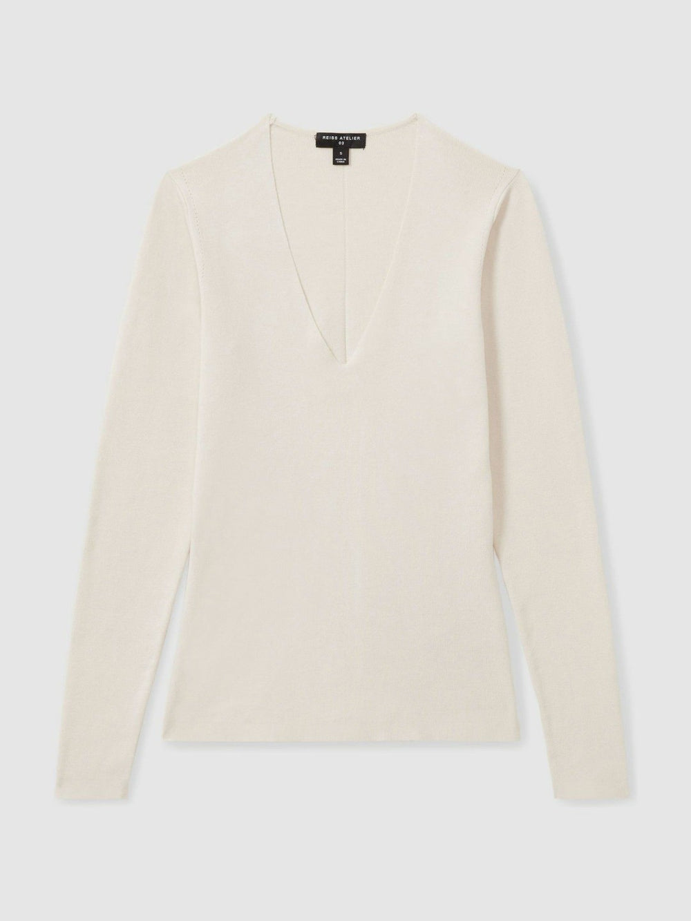 Reiss | Atelier Knitted Silk-Blend Top in Off White