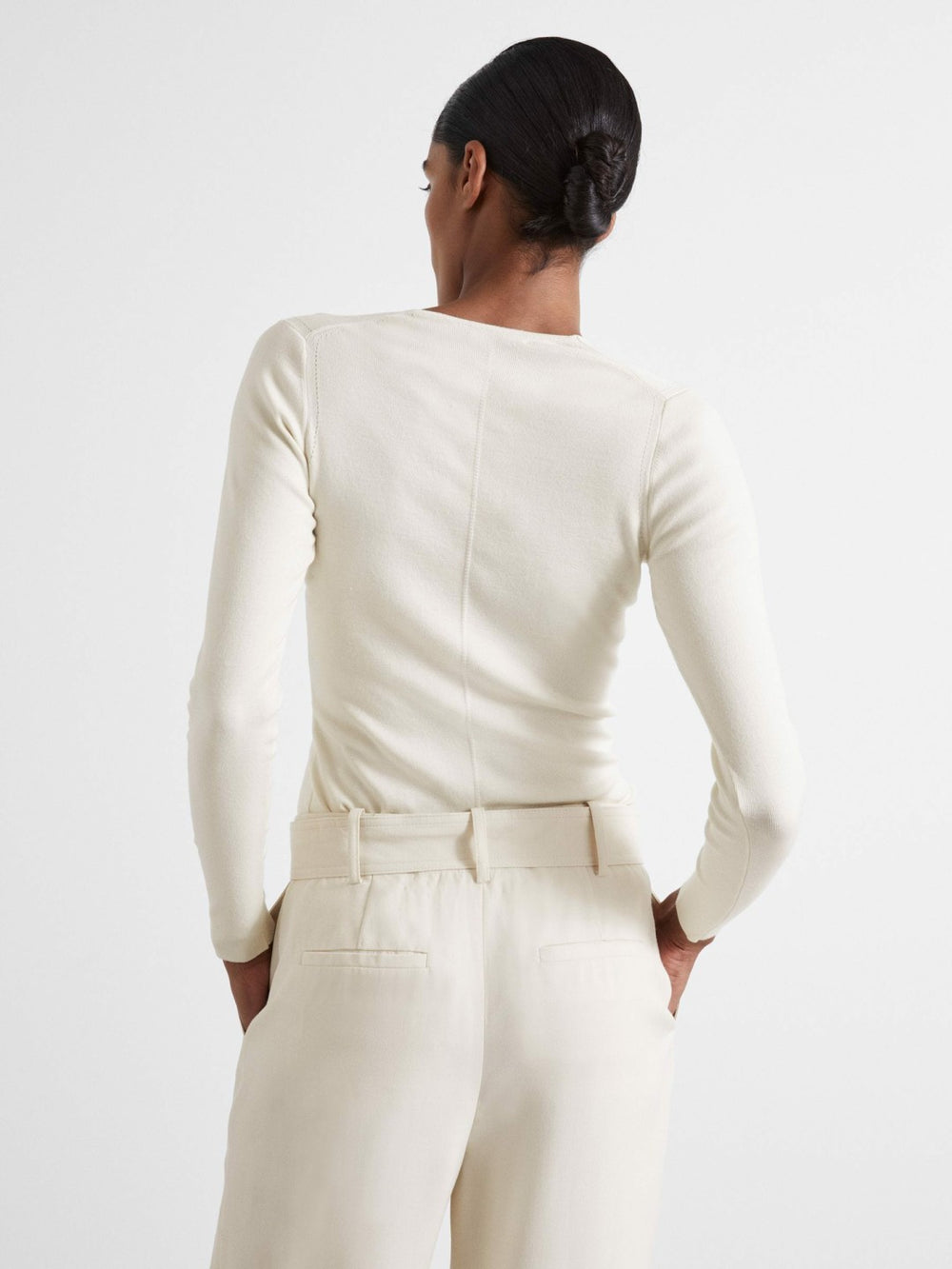 Reiss | Atelier Knitted Silk-Blend Top in Off White