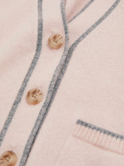 Reiss | 9-13 yrs Wool-Blend Stripe-Detail Cardigan With Cashmere in Pink