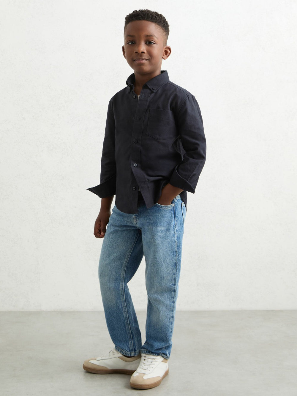 Reiss | 3-9 yrs Button Down Oxford Shirt in Navy