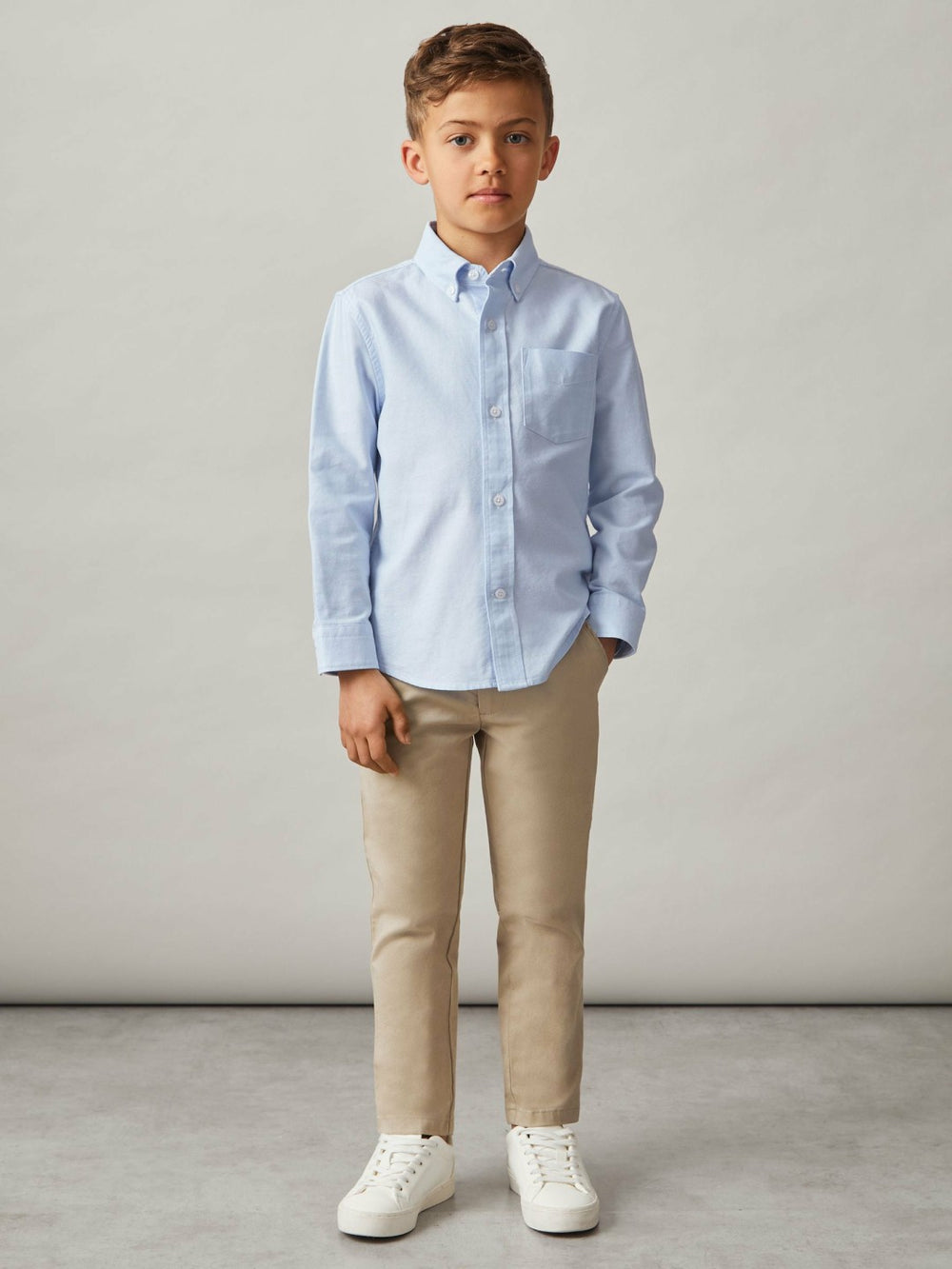Reiss | 9-13 yrs Button Down Oxford Shirt in Soft Blue