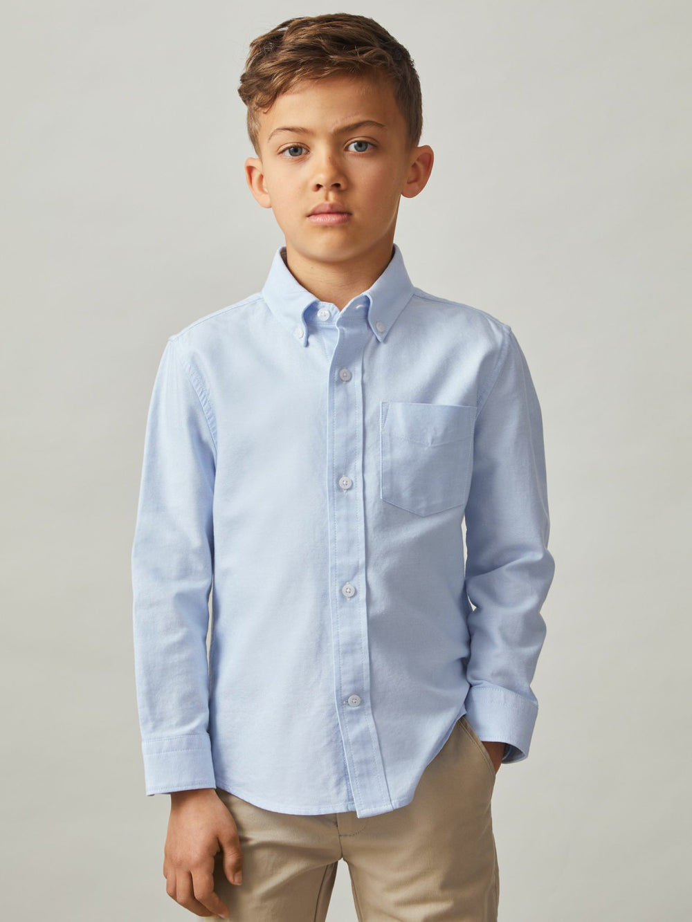 Reiss | 9-13 yrs Button Down Oxford Shirt in Soft Blue