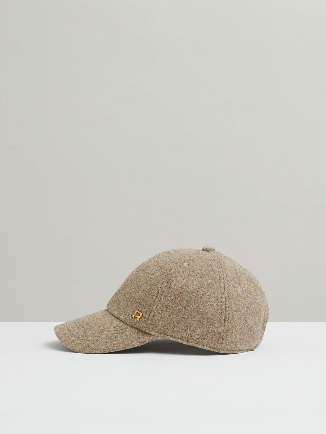 Reiss | Wool Blend Flannel Baseball Cap in Taupe