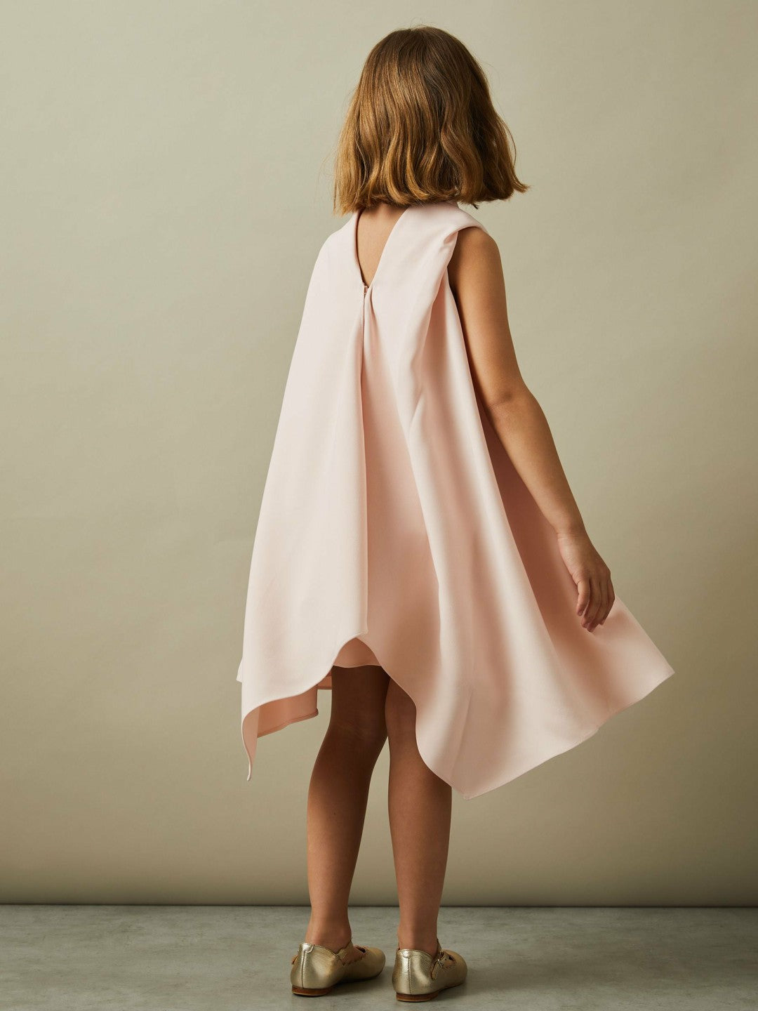 Reiss | 13-14 yrs High-Neck Drape Back Dress in Pink
