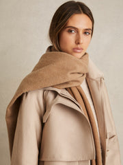 Reiss | Wool-Cashmere Scarf in Biscuit