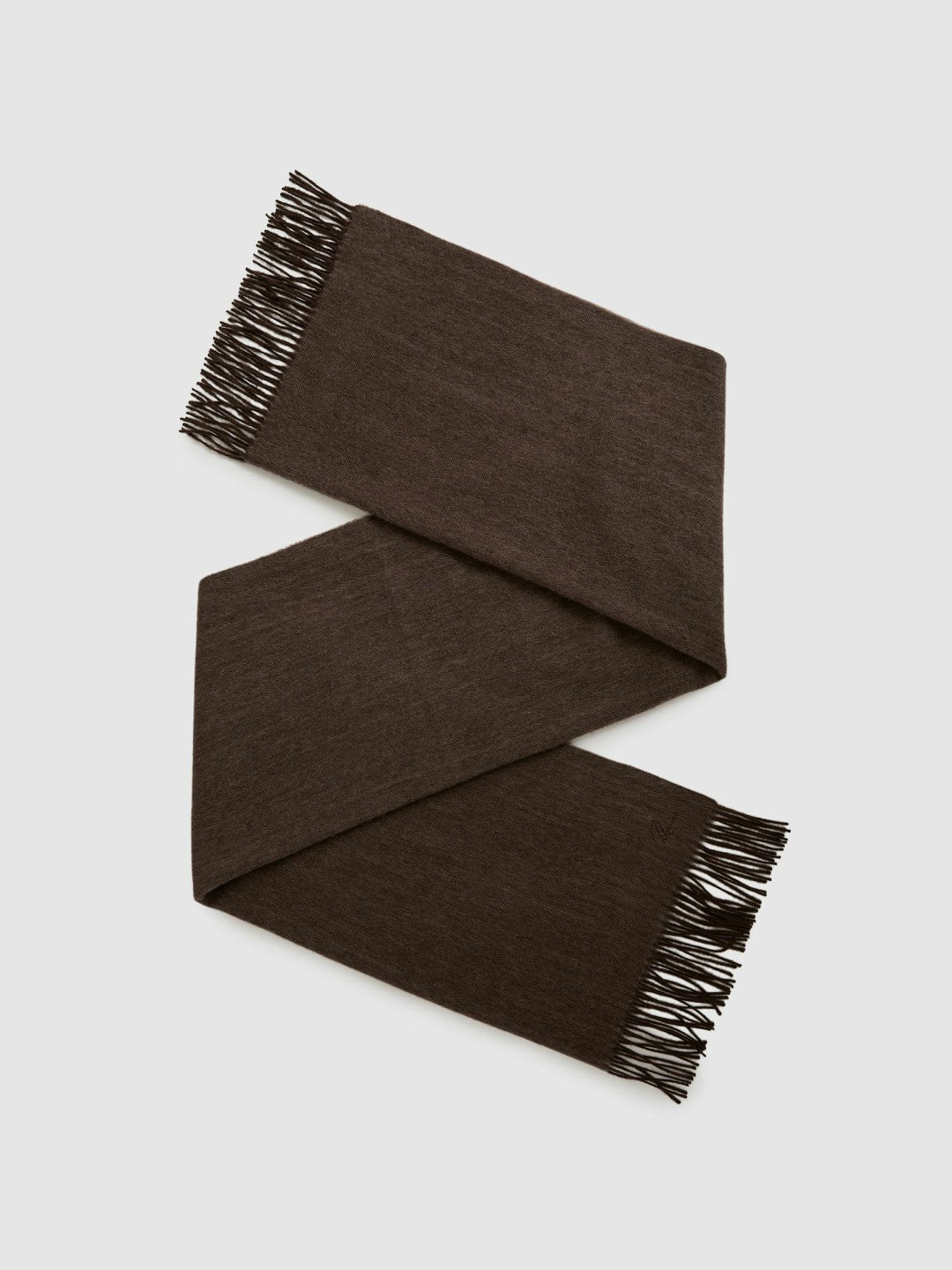 Reiss | Wool-Cashmere Scarf in Chocolate