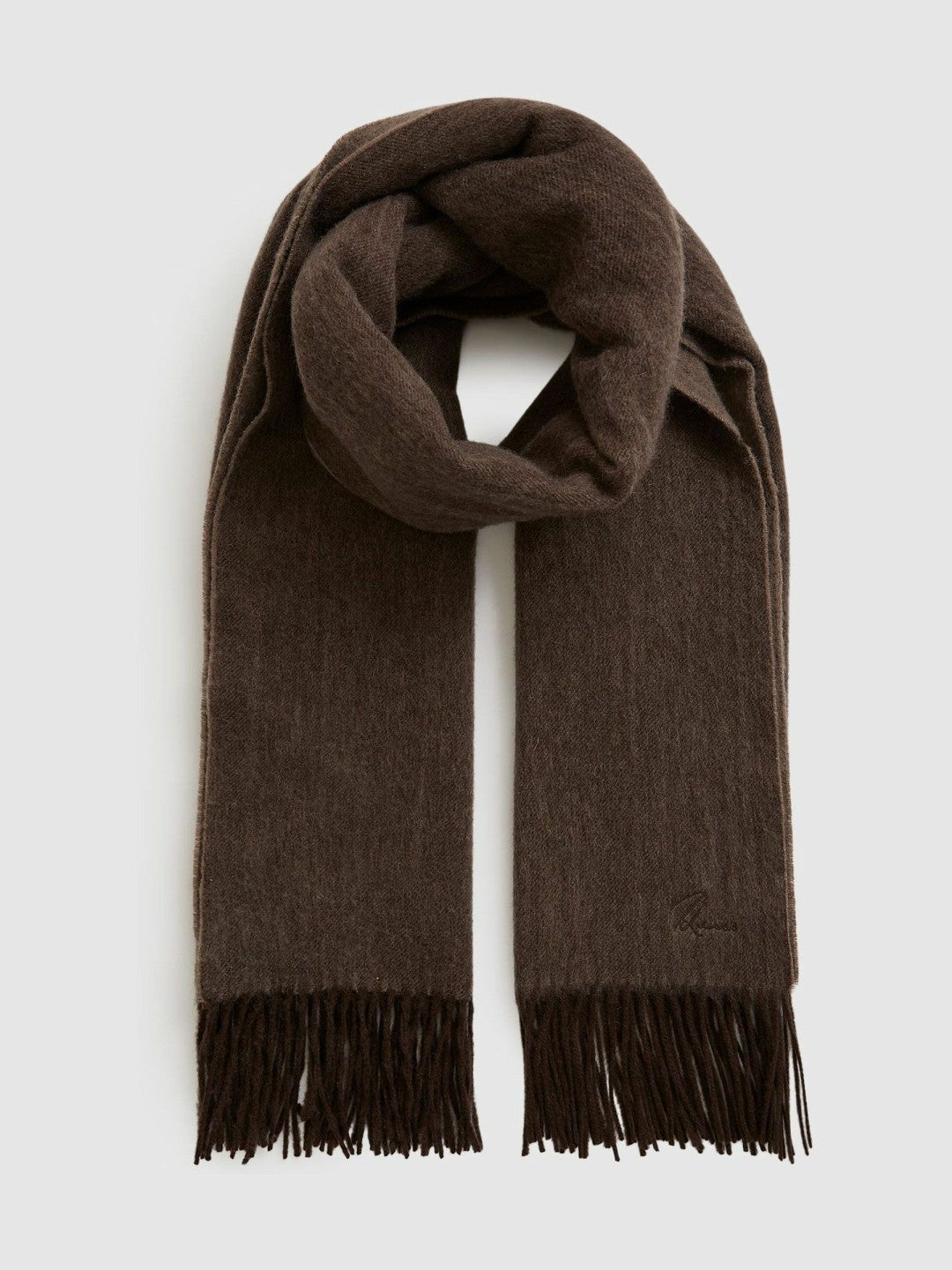 Reiss | Wool-Cashmere Scarf in Chocolate