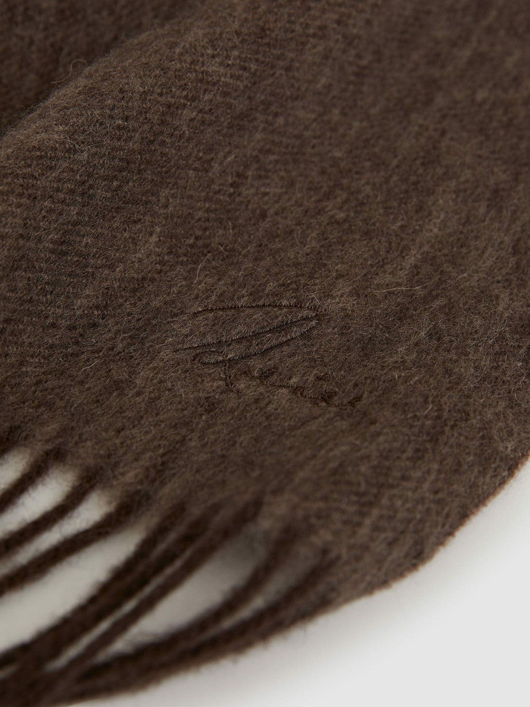 Reiss | Wool-Cashmere Scarf in Chocolate