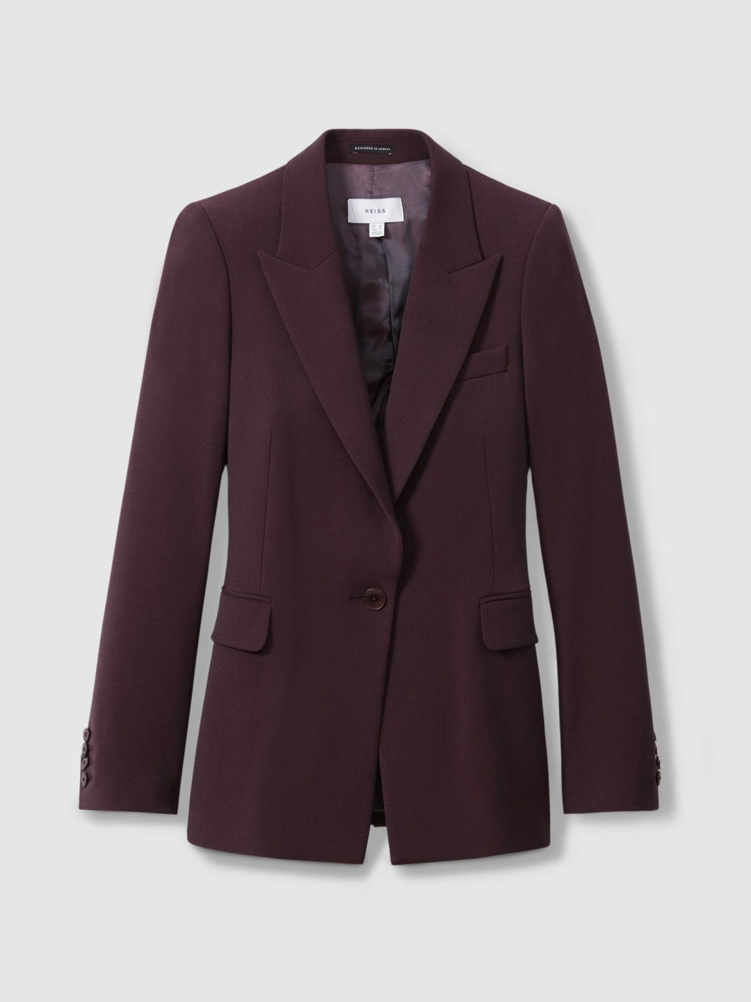 Reiss | Petite Tailored Single Breasted Suit Blazer in Berry