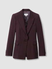 Reiss | Petite Tailored Single Breasted Suit Blazer in Berry
