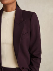 Reiss | Petite Tailored Single Breasted Suit Blazer in Berry