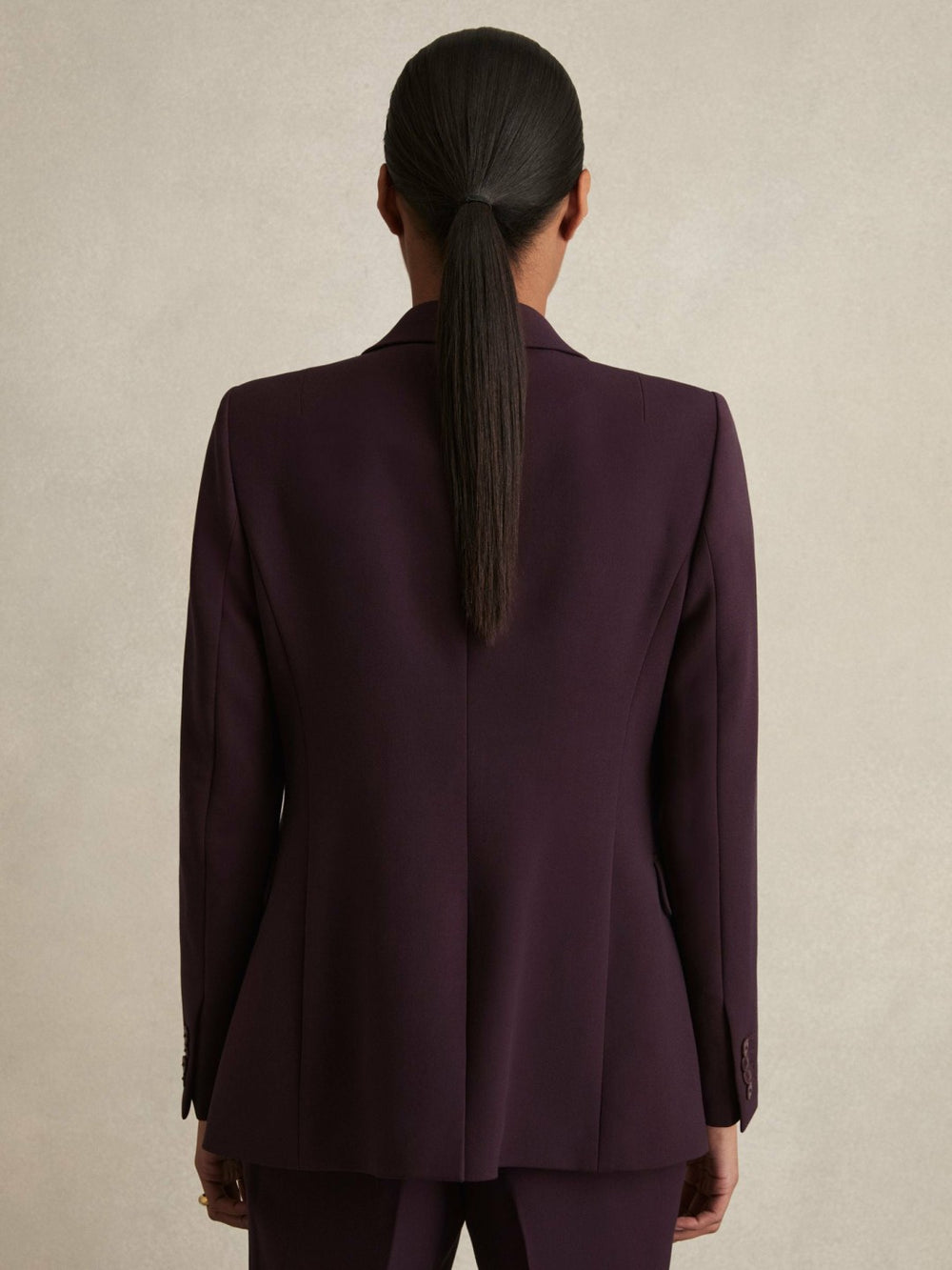 Reiss | Petite Tailored Single Breasted Suit Blazer in Berry