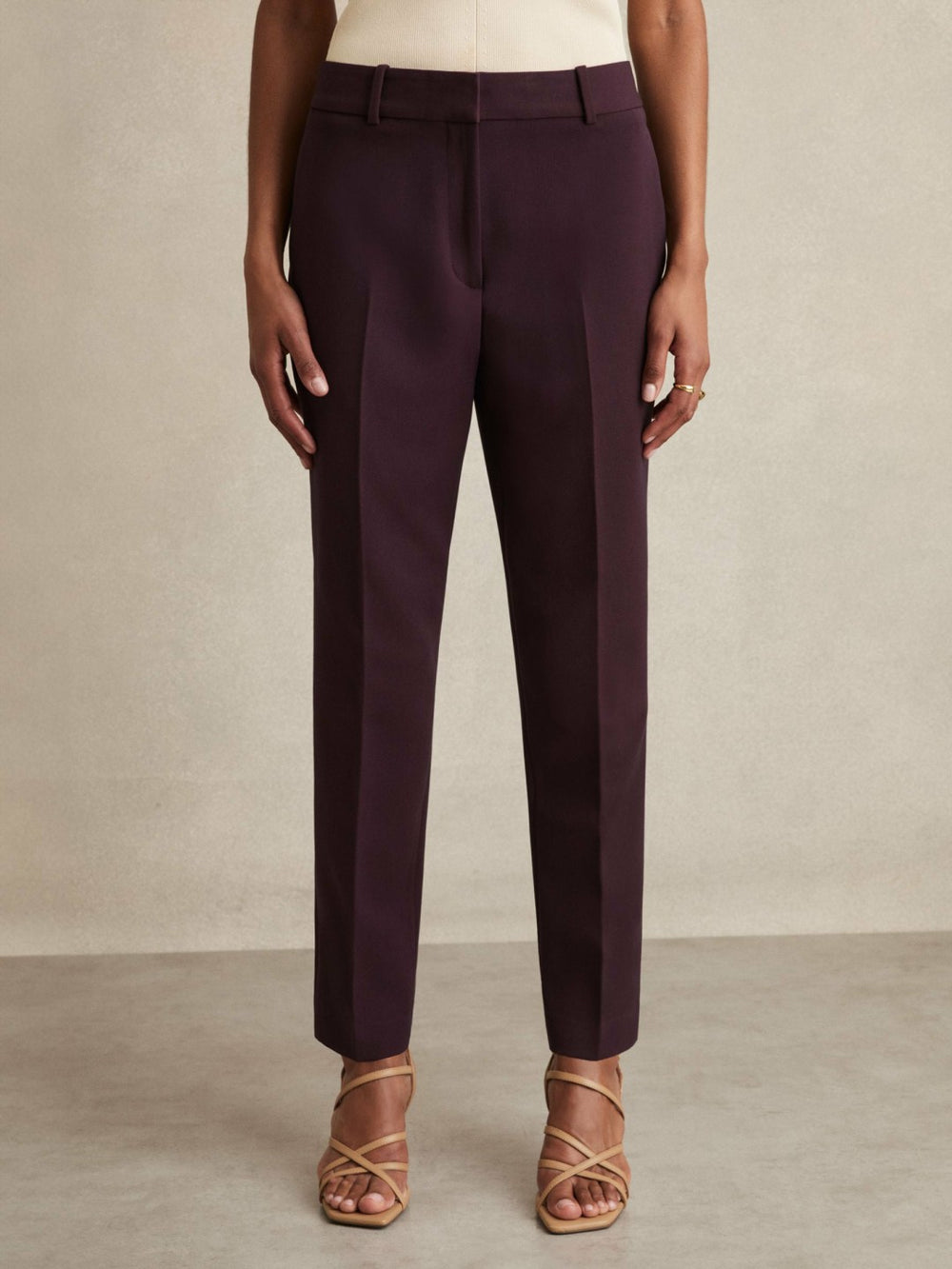 Reiss | Petite Slim Fit Suit Trousers in Berry