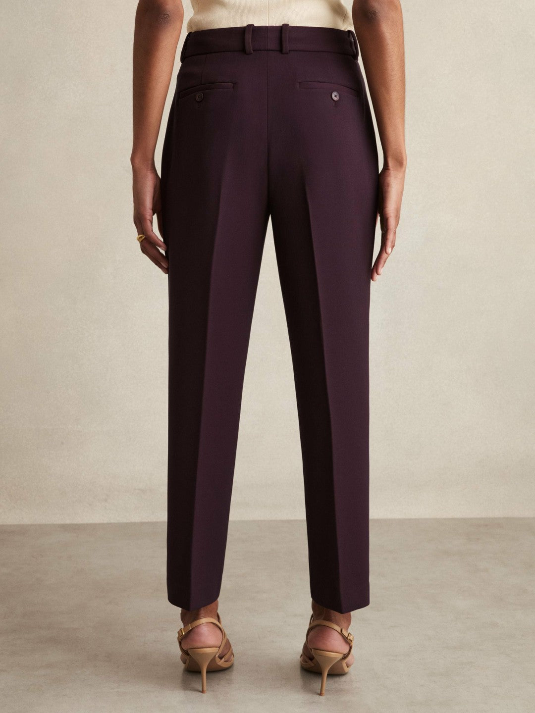 Reiss | Petite Slim Fit Suit Trousers in Berry
